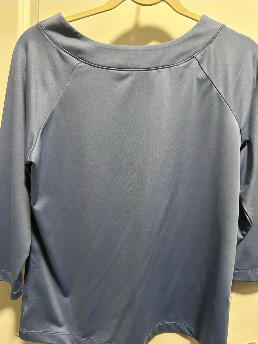 Susan Graver Soft Blue Raglan Sleeve Top